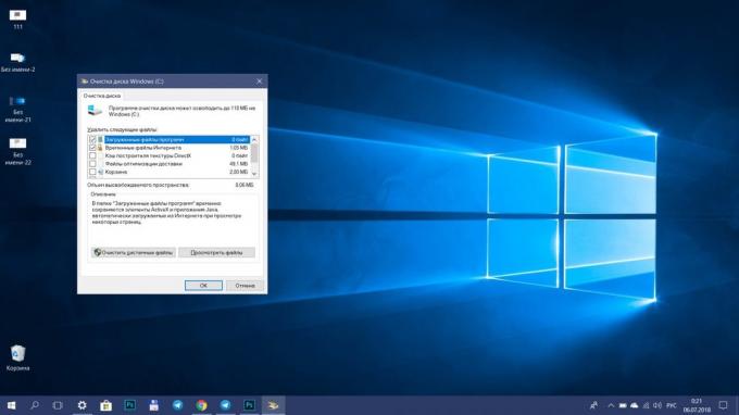 Comment accélérer Windows 10. nettoyer le disque