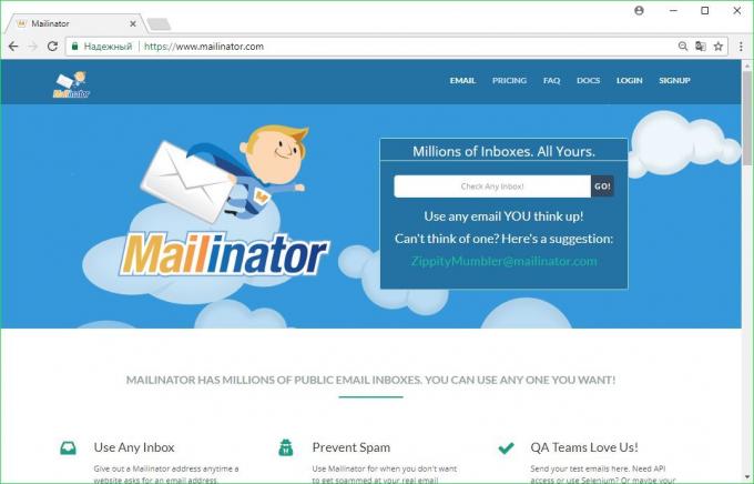 Temporaire Courriel: Mailinator