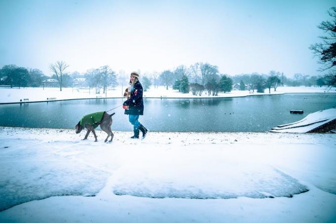 le sport dans le froid: la marche