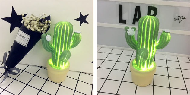 La lampe sous la forme d'un cactus