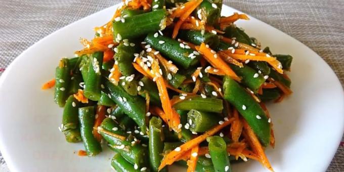 Recettes: haricots verts et carottes en coréen