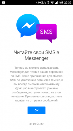 SMS à Facebook Messenger 