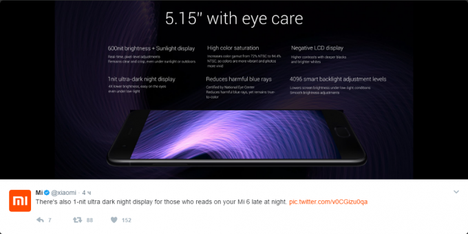 Xiaomi MI6: Affichage