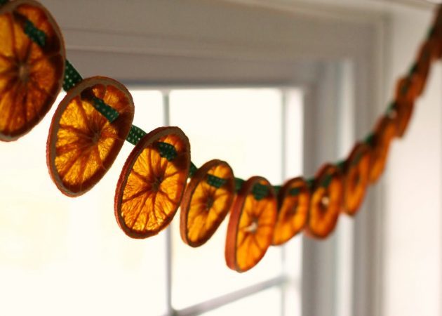 décoration d'arbre de Noël: oranges séchées