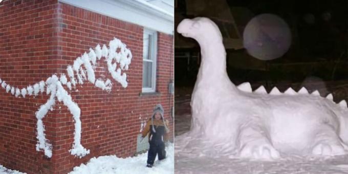 Dinosaure de la neige