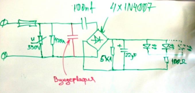 Schéma de l'électricité Saving Box représentée sur le papier