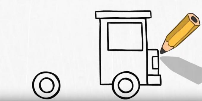 Comment dessiner un camion de pompiers: concevoir l'avant 