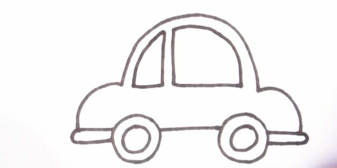 Comment dessiner une voiture: dessiner une petite fenêtre