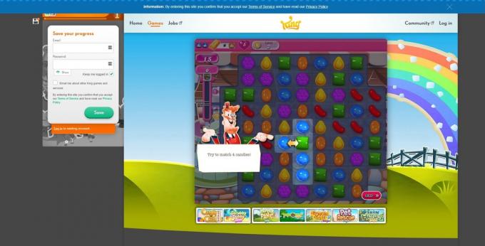 Jeux de réflexion en ligne: Candy Crush Saga