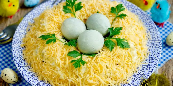 Salade de nid de grand tétras au fromage