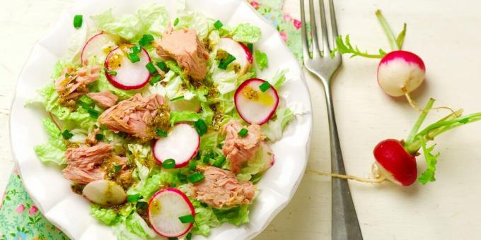 Salade rapide au thon et radis