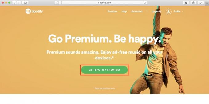 Comment utiliser Spotify en Russie cliquez sur Get Spotify Premium