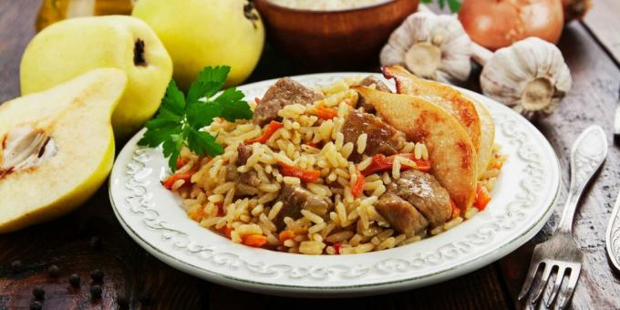 Pilaf au bœuf et coings