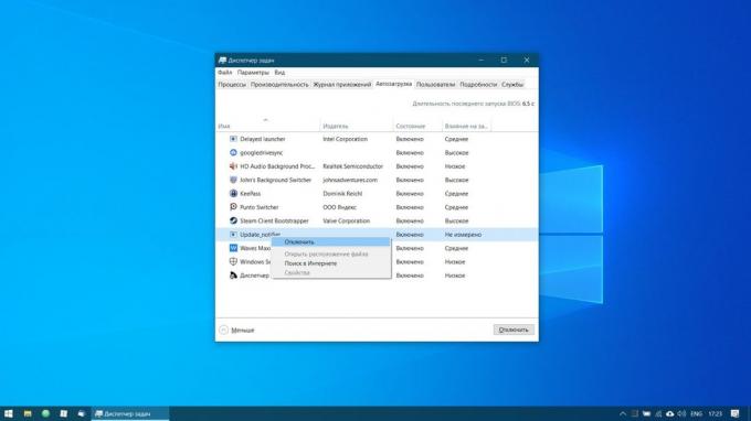Configuration de Windows 10: Désactiver les applications de démarrage automatique inutiles