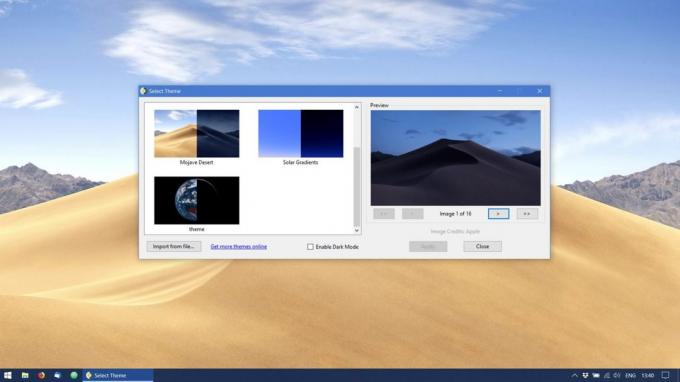 fond d'écran dynamique pour Windows 10: application WinDynamicDesktop