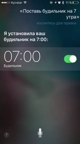 Siri commande: régler l'alarme