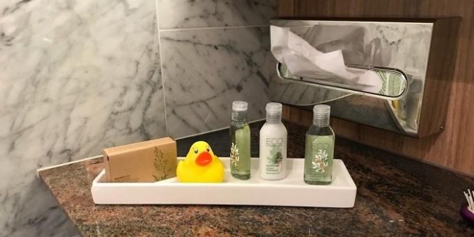 hôtels de service: canard dans la salle de bain