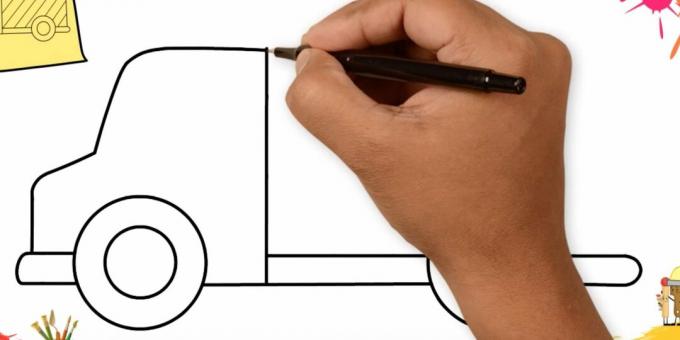 Comment dessiner un camion: dessiner l'avant de la voiture