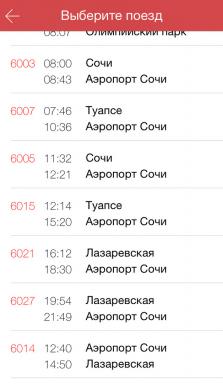 Où voir l'horaire des trains électriques « Swallow » à Sotchi, Moscou et Saint-Pétersbourg