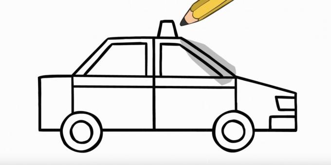 Comment dessiner une voiture: dessiner des phares et une balise