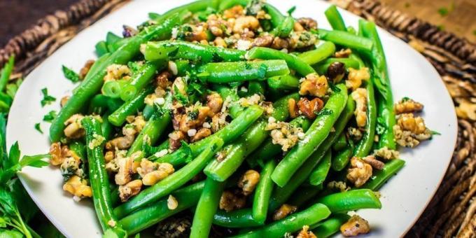 Recettes: Salade de haricots verts et noix