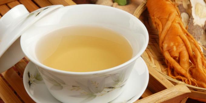 Boissons saines avant le coucher: thé au ginseng indien