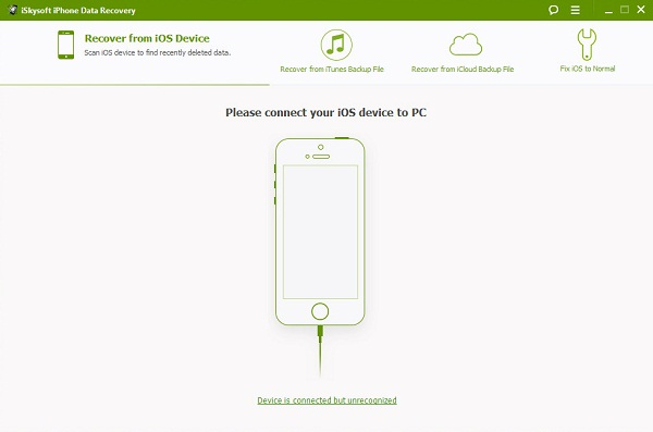 iSkysoft iPhone Récupération de données: Connexion smartphone sur votre PC