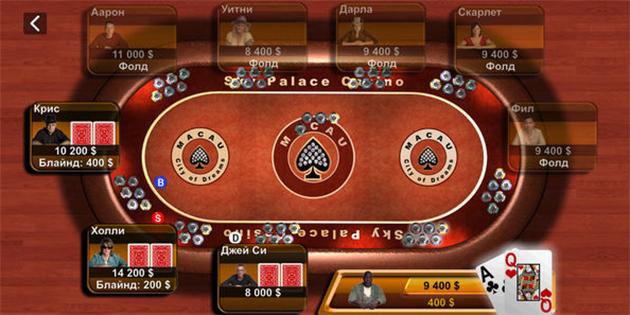 Le tableau dans le « Texas Hold'em » - le premier jeu dans l'App Store