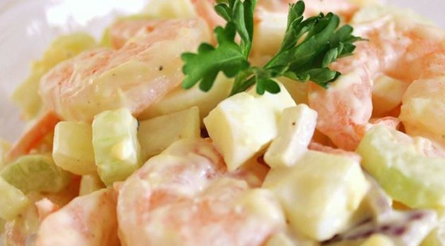 salade d'oeufs de crevettes 