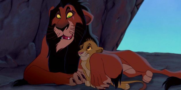 Simba et Scar dans le film d'animation « Le Roi Lion »