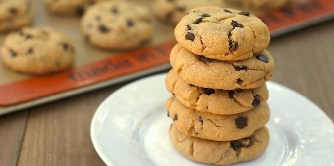 Recettes: biscuits savoureux biscuits aux pépites de chocolat classique