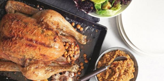 Que faire cuire le poulet: Poulet au four avec une pâte de pois chiches
