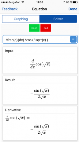 Mathpix: le calcul de la dérivée