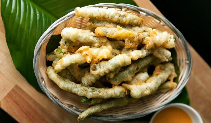 Haricots verts dans la pâte à la bière