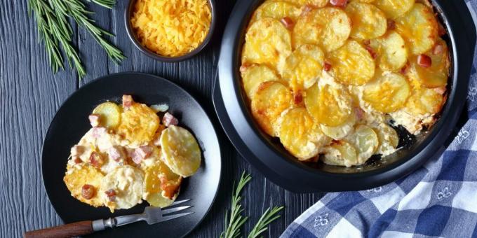 Casserole de pommes de terre au jambon