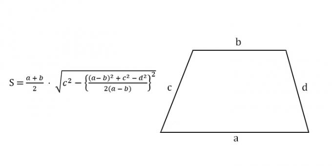 Comment trouver la zone d'un trapèze sur quatre côtés