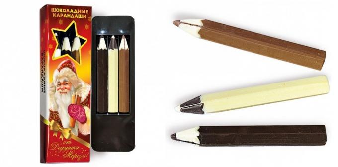 Cadeaux pour la nouvelle année: crayons de chocolat