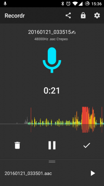 Recordr pour Android - enregistreur vocal de haute qualité avec des options de contrôle total