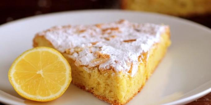 gâteau aux amandes sans farine citron