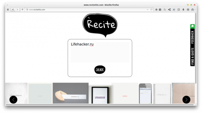 Vue d'ensemble de petites applications Web: ReciteThis