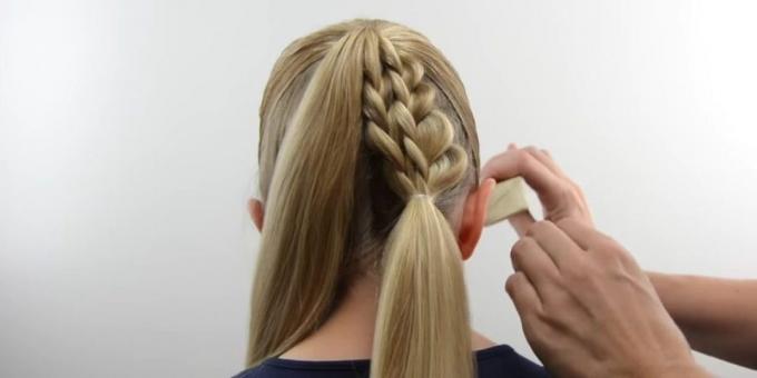 De nouvelles coiffures pour les filles: connecter les tresses avec ses cheveux