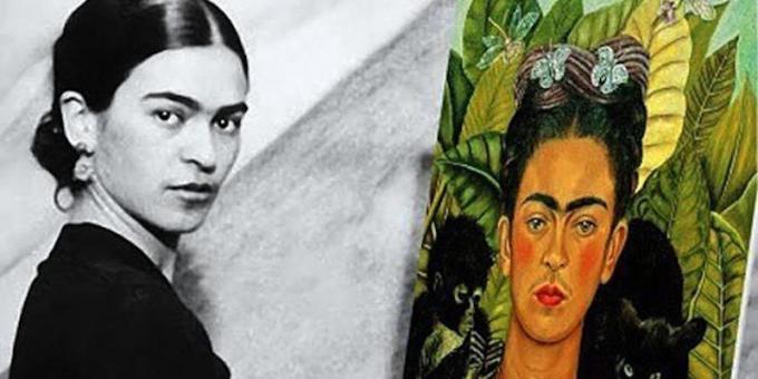 autoportrait de Frida Kahlo avec son