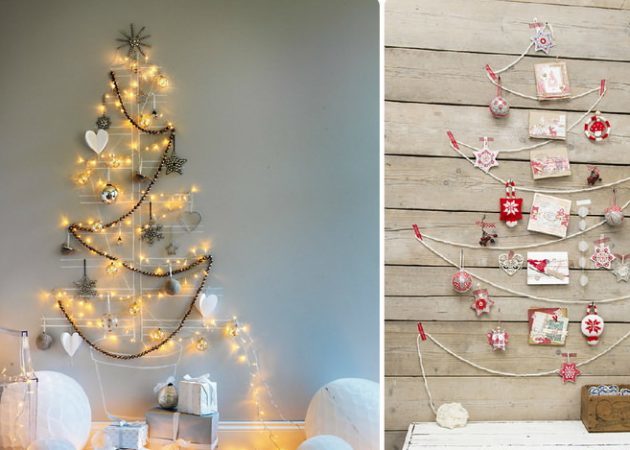 Comment décorer la maison pour la nouvelle année: arbre mur