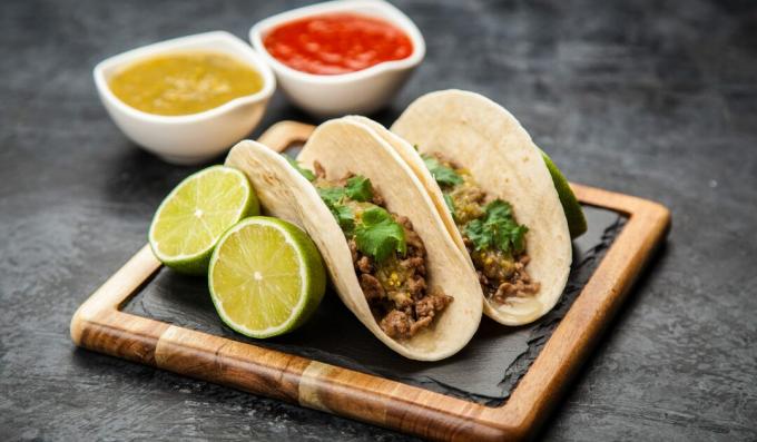Tacos au boeuf et coriandre