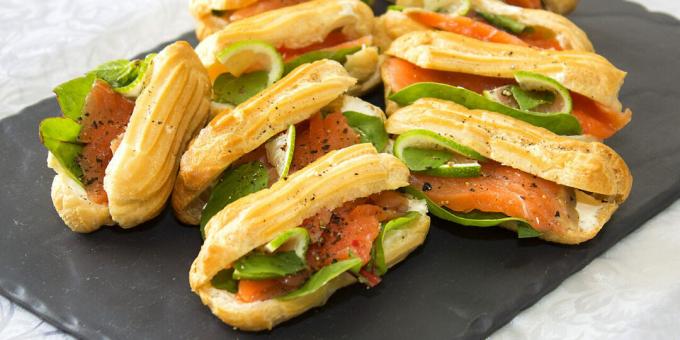 Eclairs au poisson rouge et fromage blanc