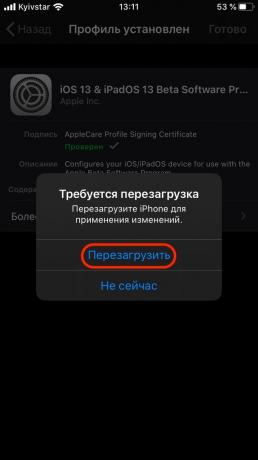 Comment installer iOS 13 sur iPhone: confirmer le téléchargement et l'installation du profil