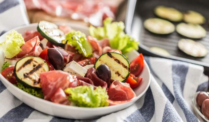 Salade de courgettes et prosciutto