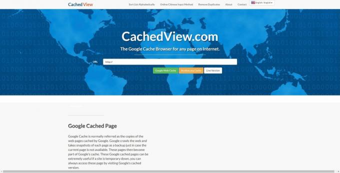 Page distante: CachedView