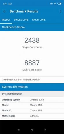 Mi examen Xiaomi 8: GeekBench