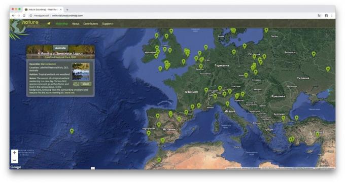 Où écouter les sons de la nature: la nature SoundMap